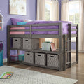 Black Twin Loft Storage Bed V57514