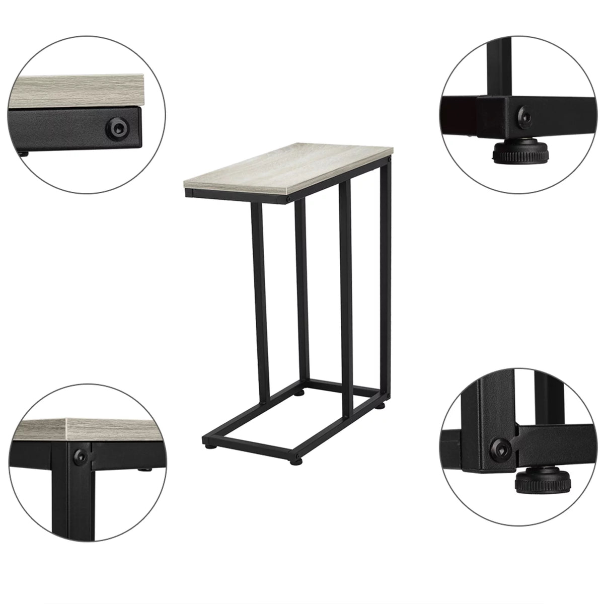 Coffee Table, Iron Sofa Accent Table Wood Grain K7892