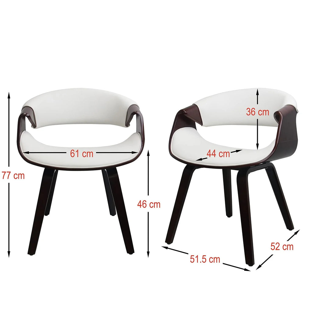 White PU Leather Bentwood Dining Chairs N628