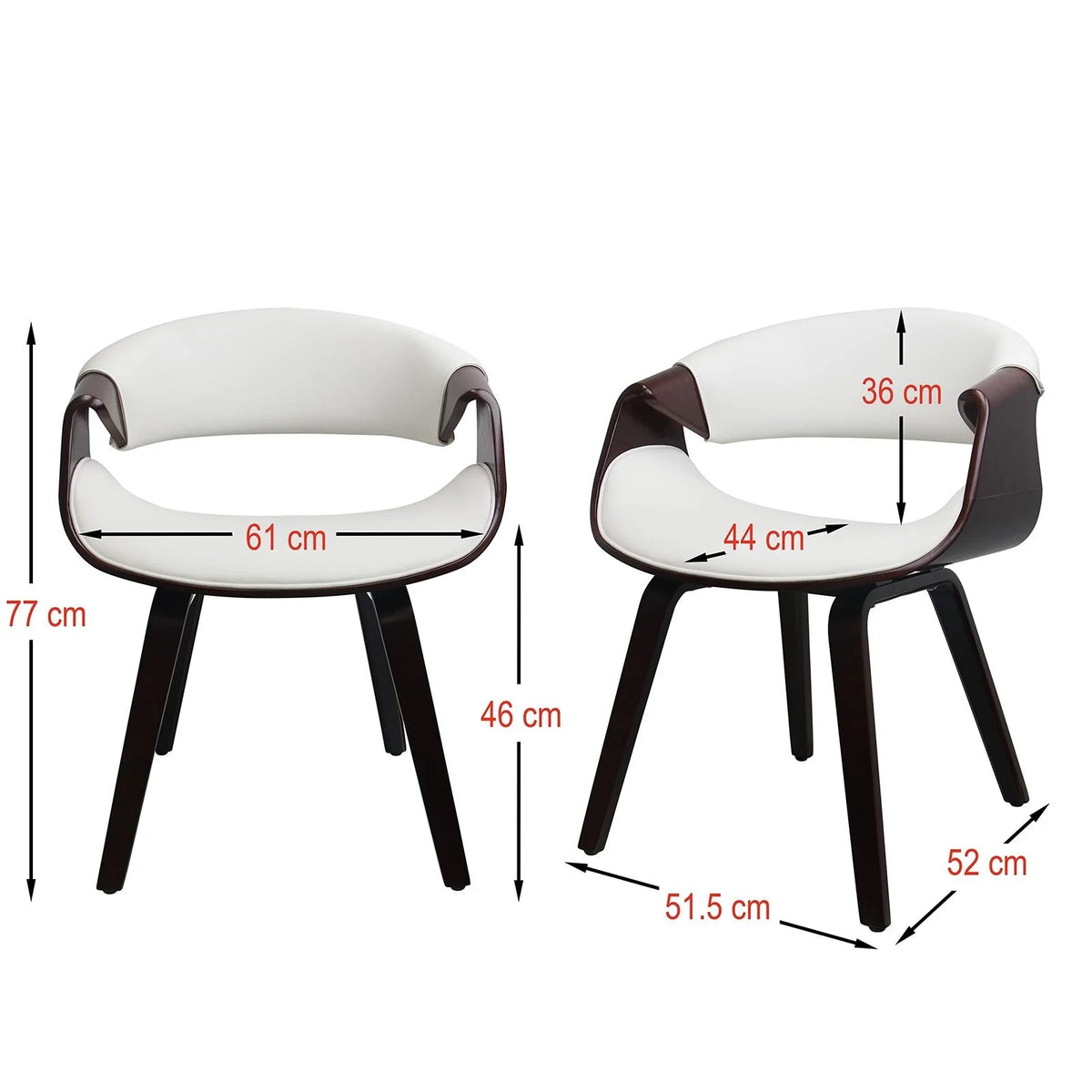 White PU Leather Bentwood Dining Chairs N628