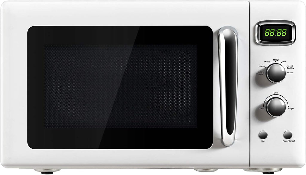 900W Retro Countertop Compact Microwave Oven with Glass Turntable S5170