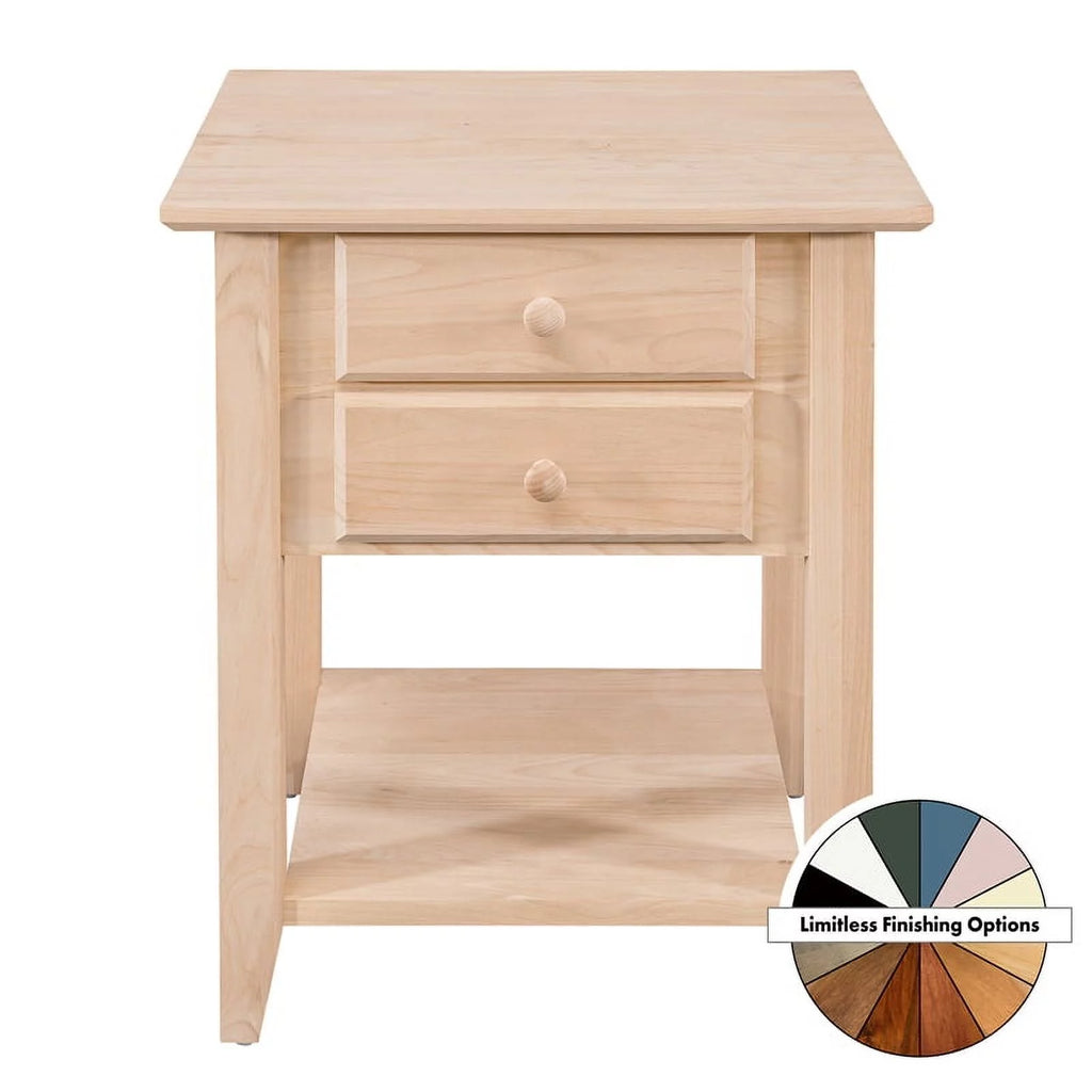 2-Drawer Alder Wood End Table W463349