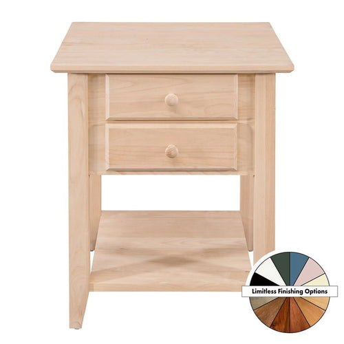 2-Drawer Alder Wood End Table W463349