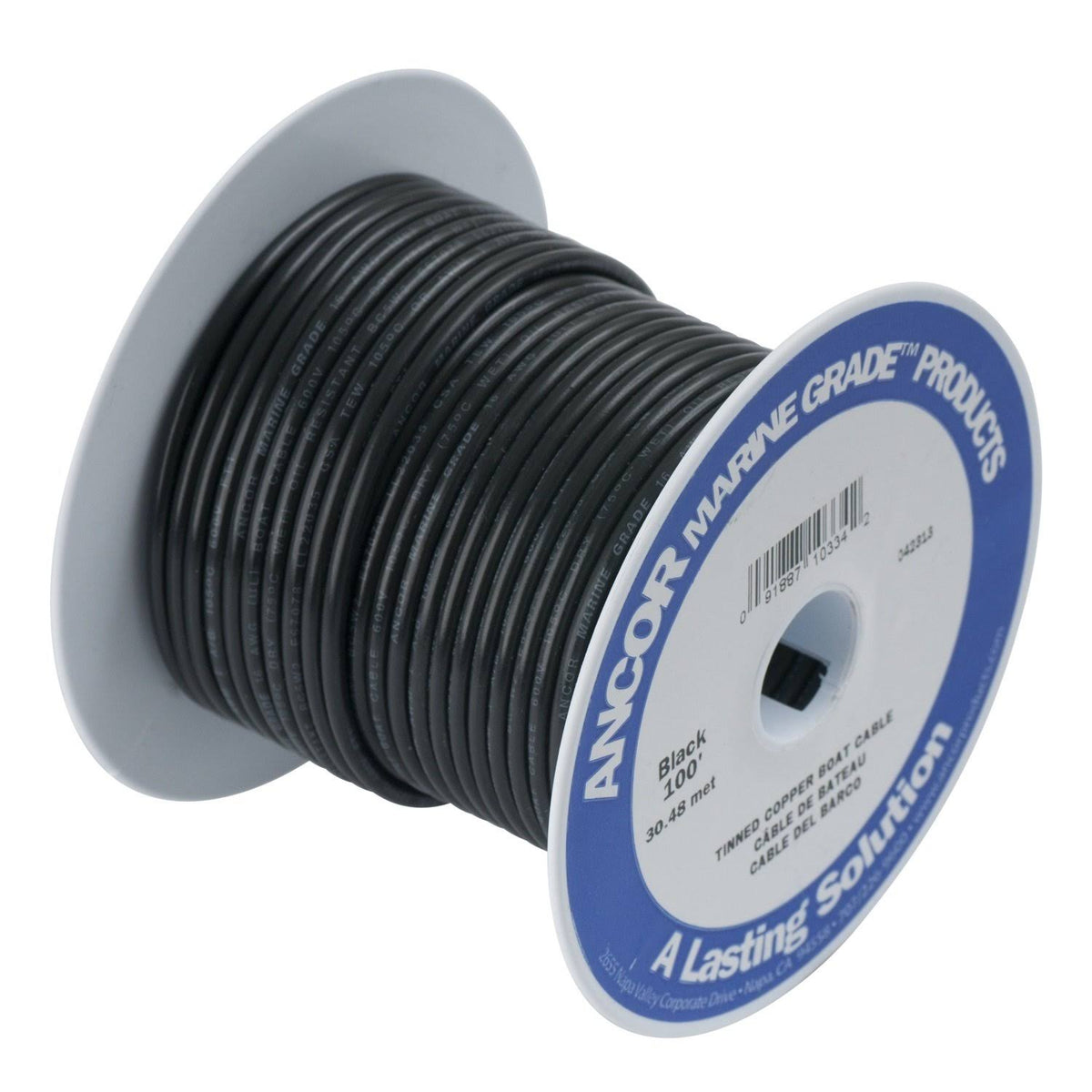 1/0 AWG Tinned Copper Battery Cable 25' Black X318062