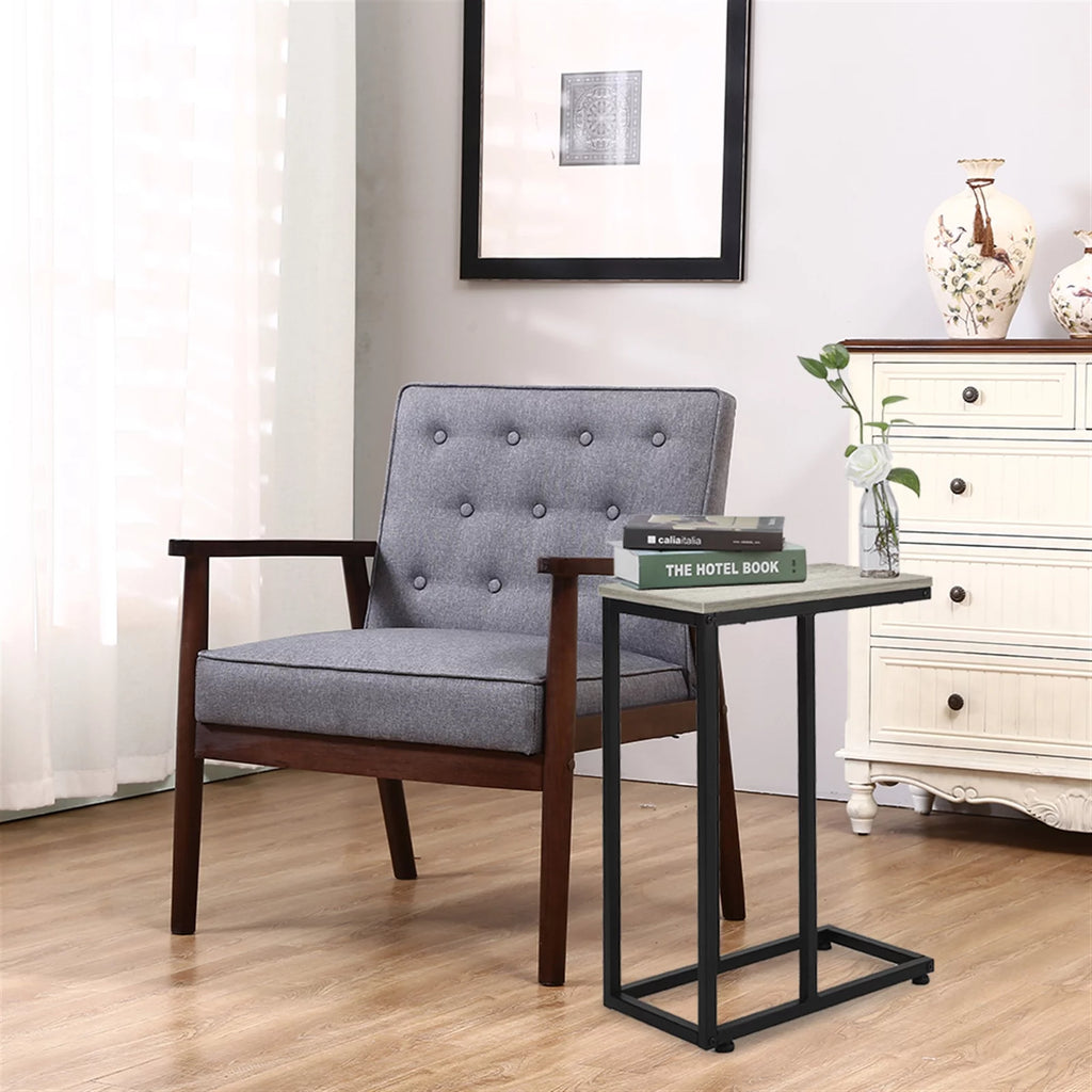 Coffee Table, Iron Sofa Accent Table Wood Grain K7892