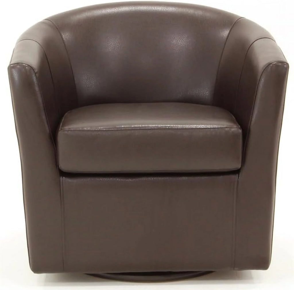 Faux Leather Swivel Club Chair U5519