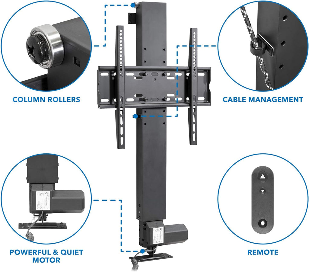 Motorized Height Adjustable TV Lift with Remote Control for 32 to 48 Screens Y7947