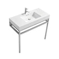 40 in. Stainless Steel Console with White Acrylic Sink Q82248