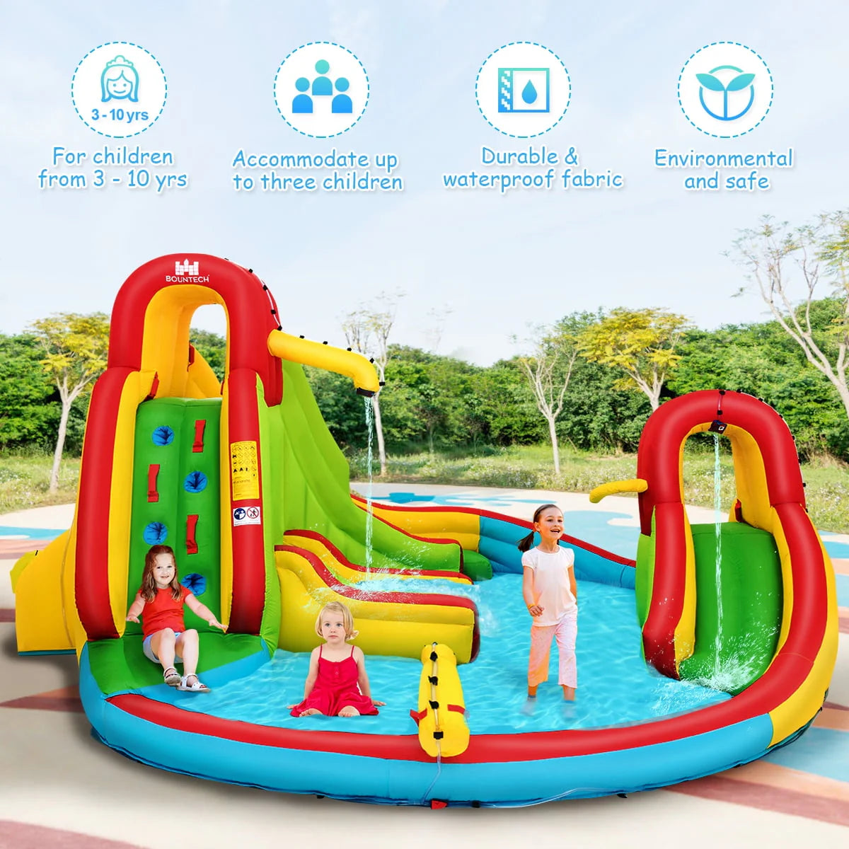 Inflatable Kids Water Slide Park with Splash Pool V755