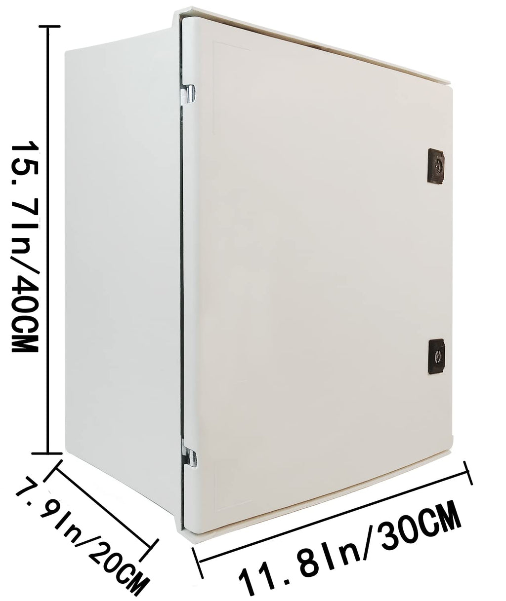 Fiberglass IP65 Weatherproof Electrical Enclosure Box with Hinges & Quarter-Turn Latches M83274