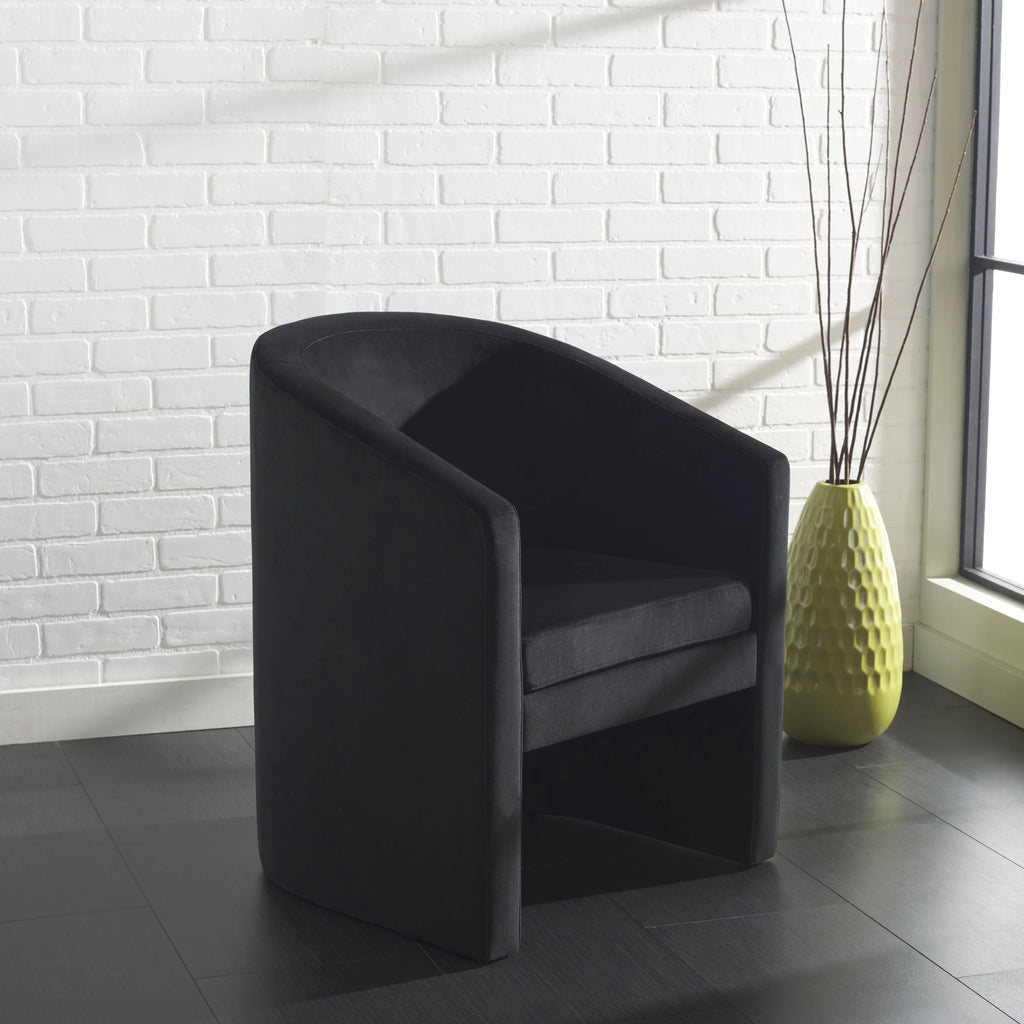 Black Velvet Accent Chairs V27117