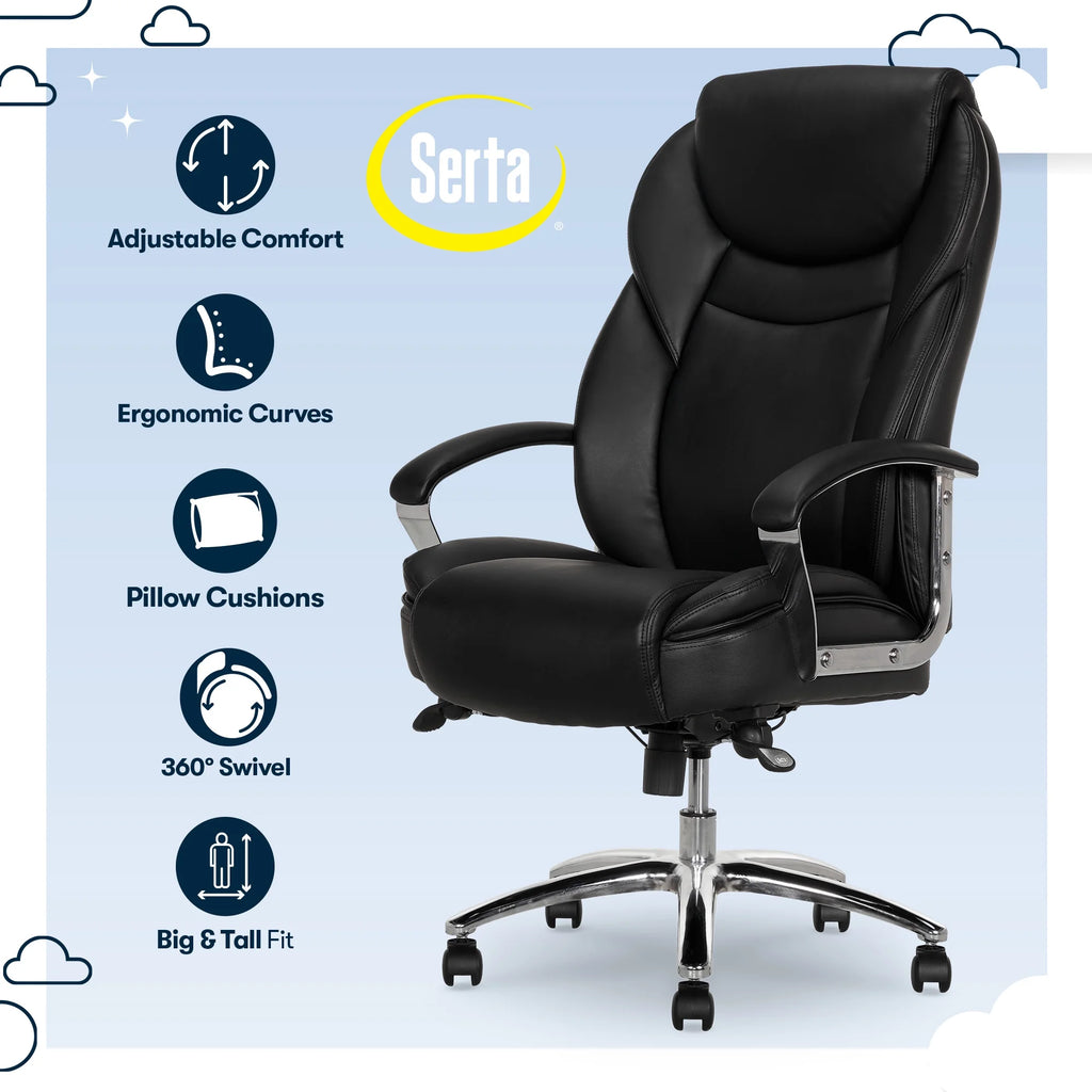 Black Bonded Leather Big & Tall Office Chair E30500
