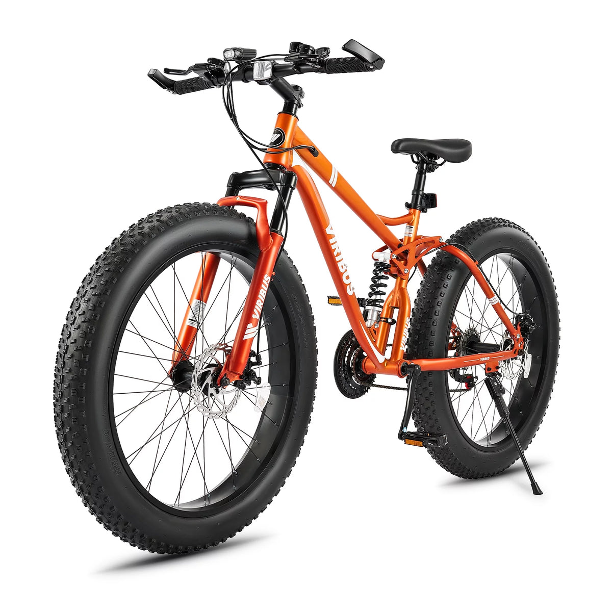 26 Mountain Bike 21 Speed Full Suspension Fat Tire Orange W928797