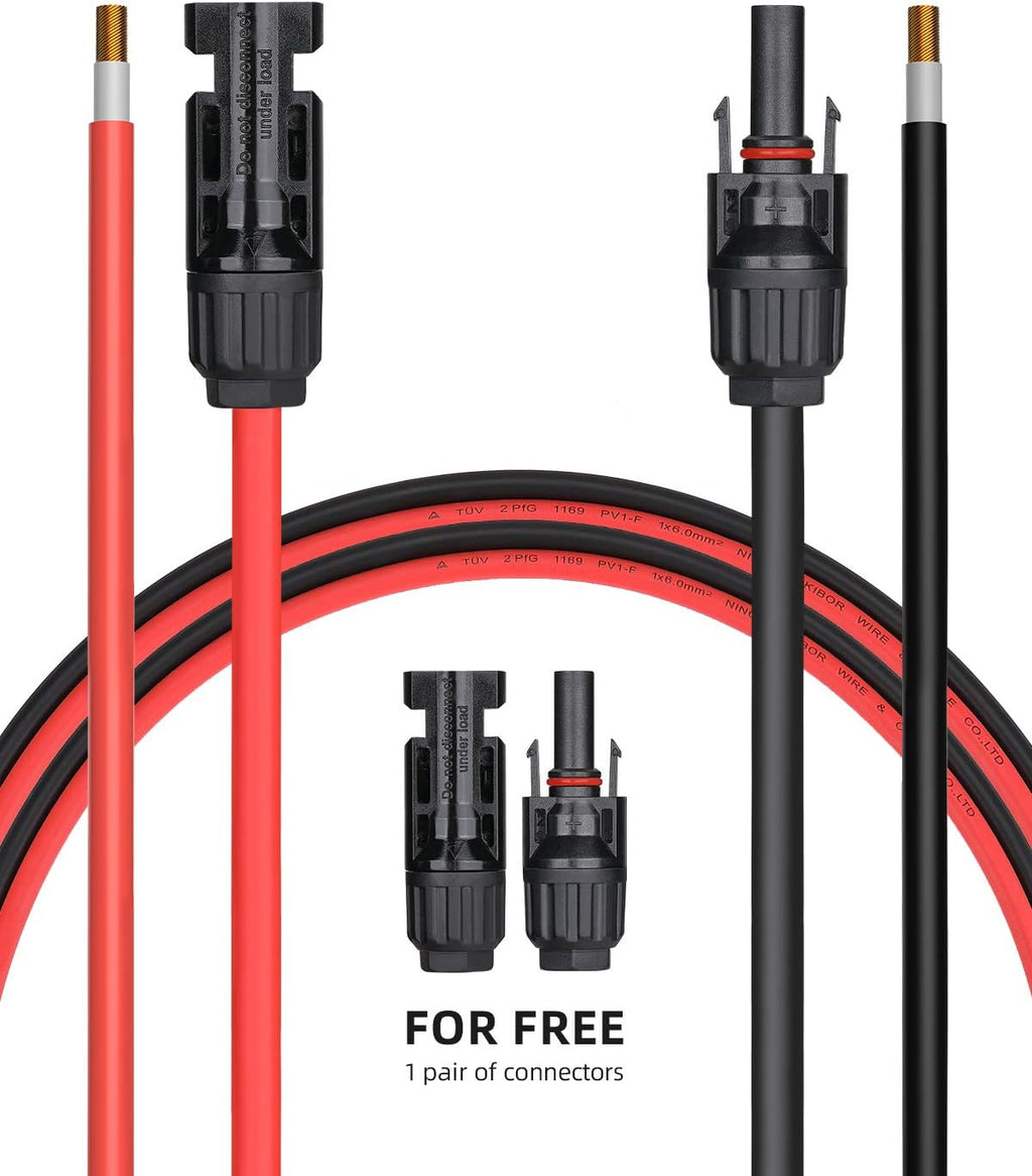 100Feet 10AWG Solar Extension Cable with Female and Male Connector T379