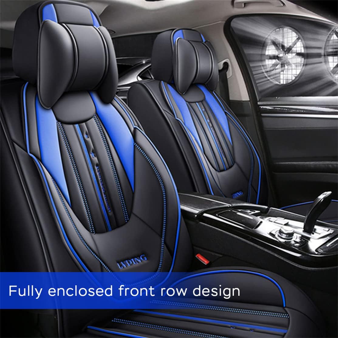 Car Seat Covers 5-Seat Waterproof All Weather Black Blue G403552