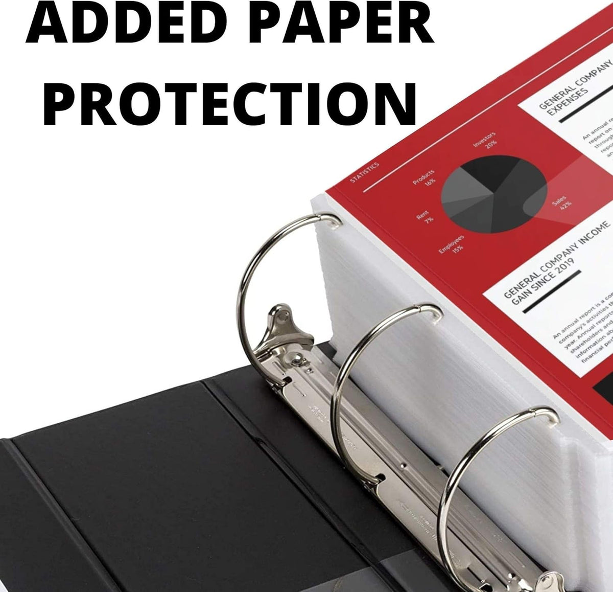 4 Pack 6 Inch D Ring Binder with Pockets Black U87820