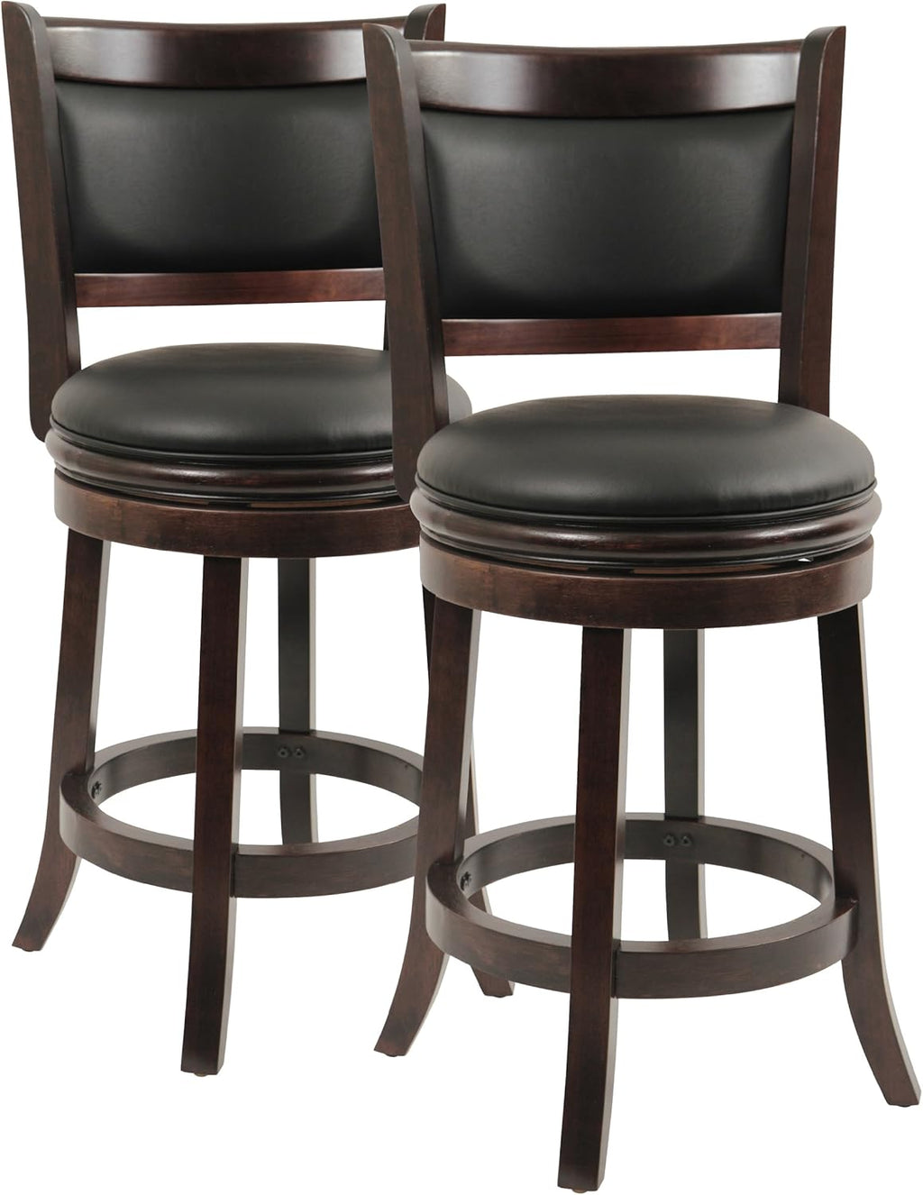 Cappuccino 24-Inch Swivel Counter Stool 2-Pack L8306