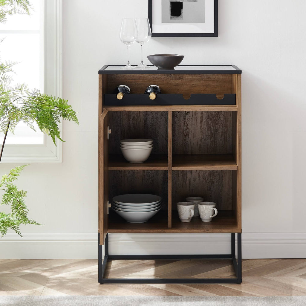Glass Top 1-Door Bar Cabinet Q3791