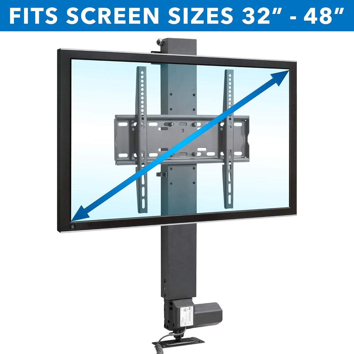 Motorized Height Adjustable TV Lift with Remote Control for 32 to 48 Screens Y7947
