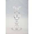 Clear Handblown Glass Pillar Candle Holder U8554