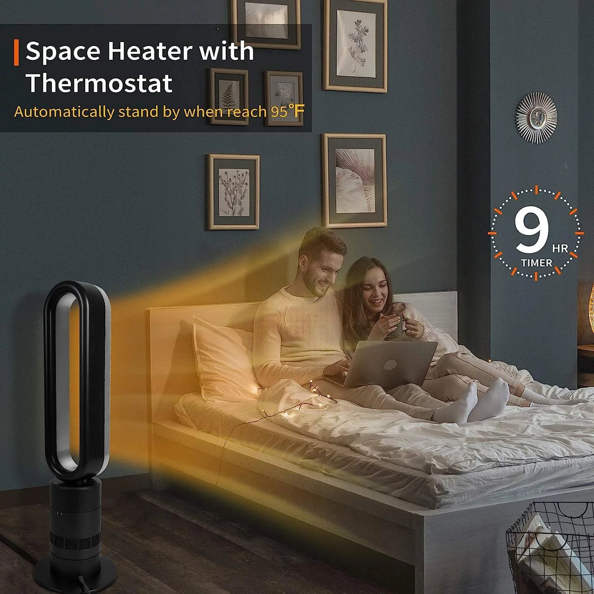 32-inch Bladeless Tower Fan Heater & Fan Combo with Remote Control N72793