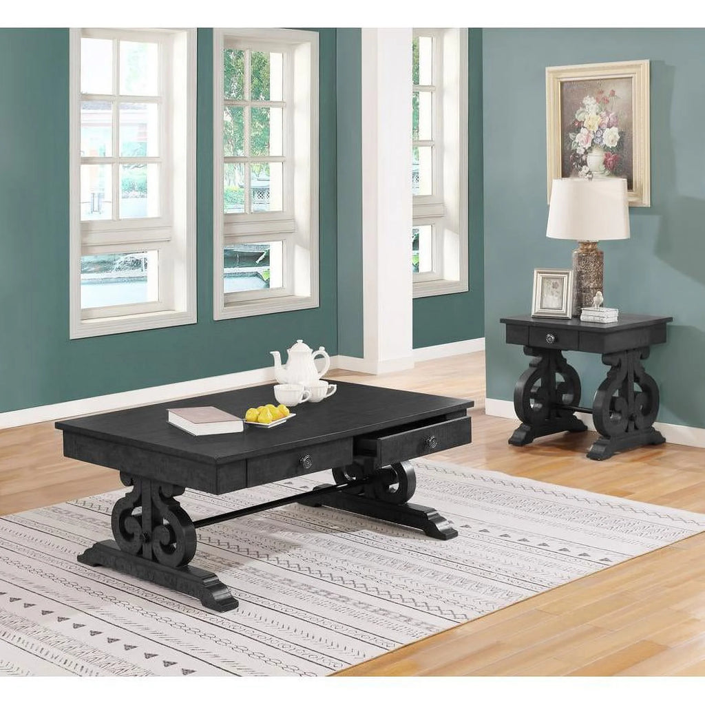 Solid Wood Coffee Table and End Table V16207