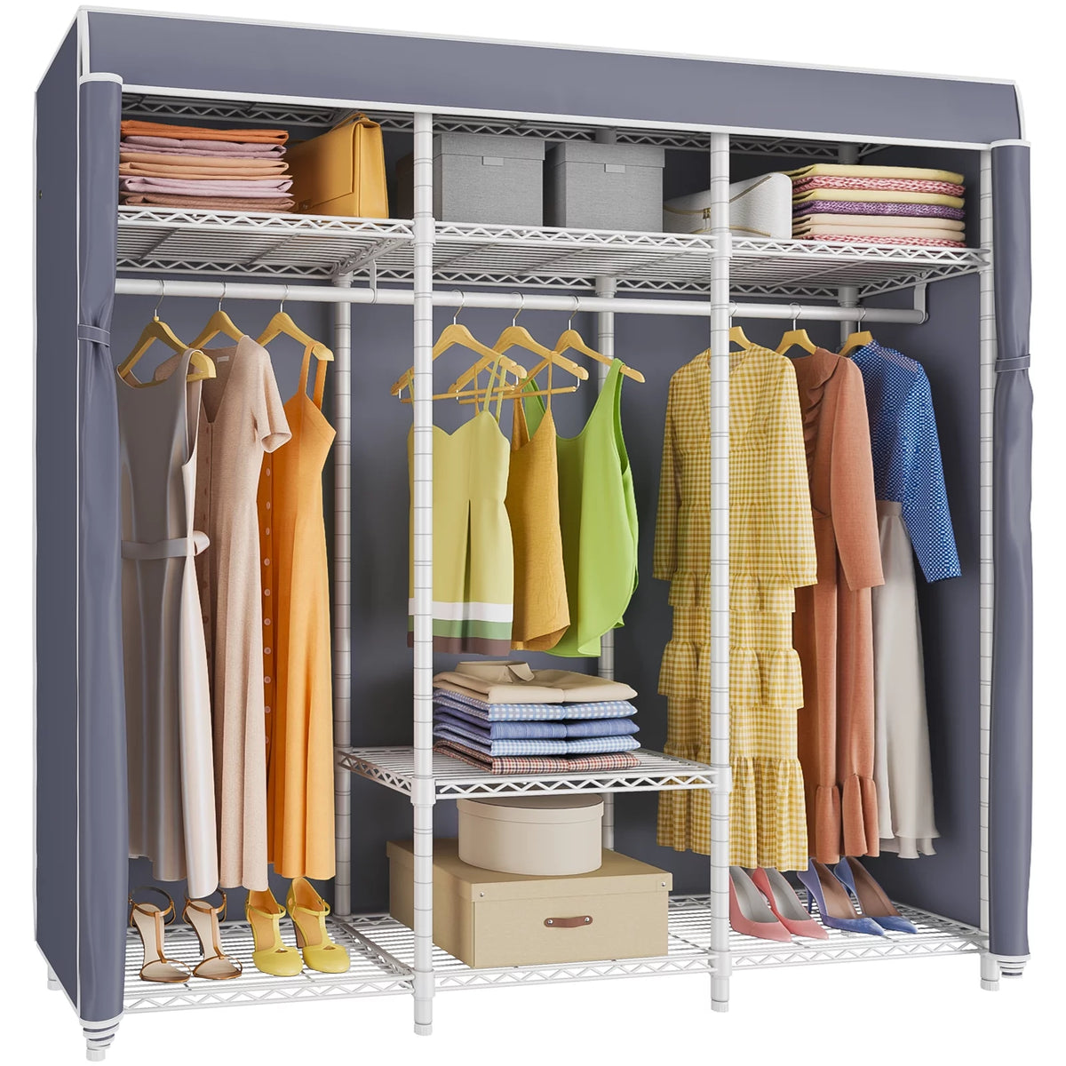 Heavy Duty Portable Garment Rack with Cover S798750