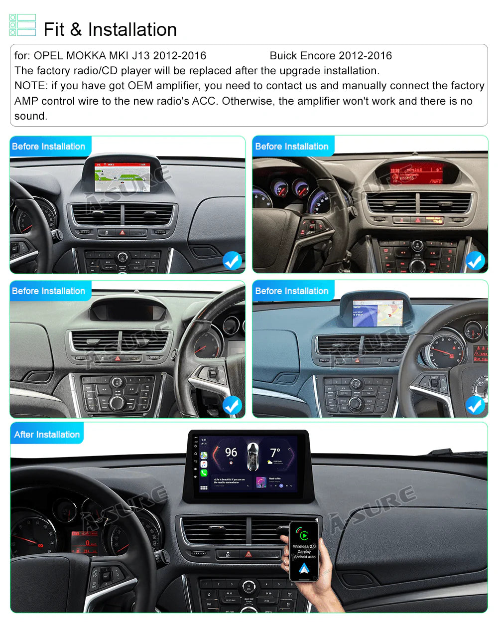 2+32GB Android 12 Car Stereo Radio with Wireless CarPlay Android Auto GPS H247