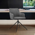 Gray Fabric Swivel Dining Chair Set of 2 K827849