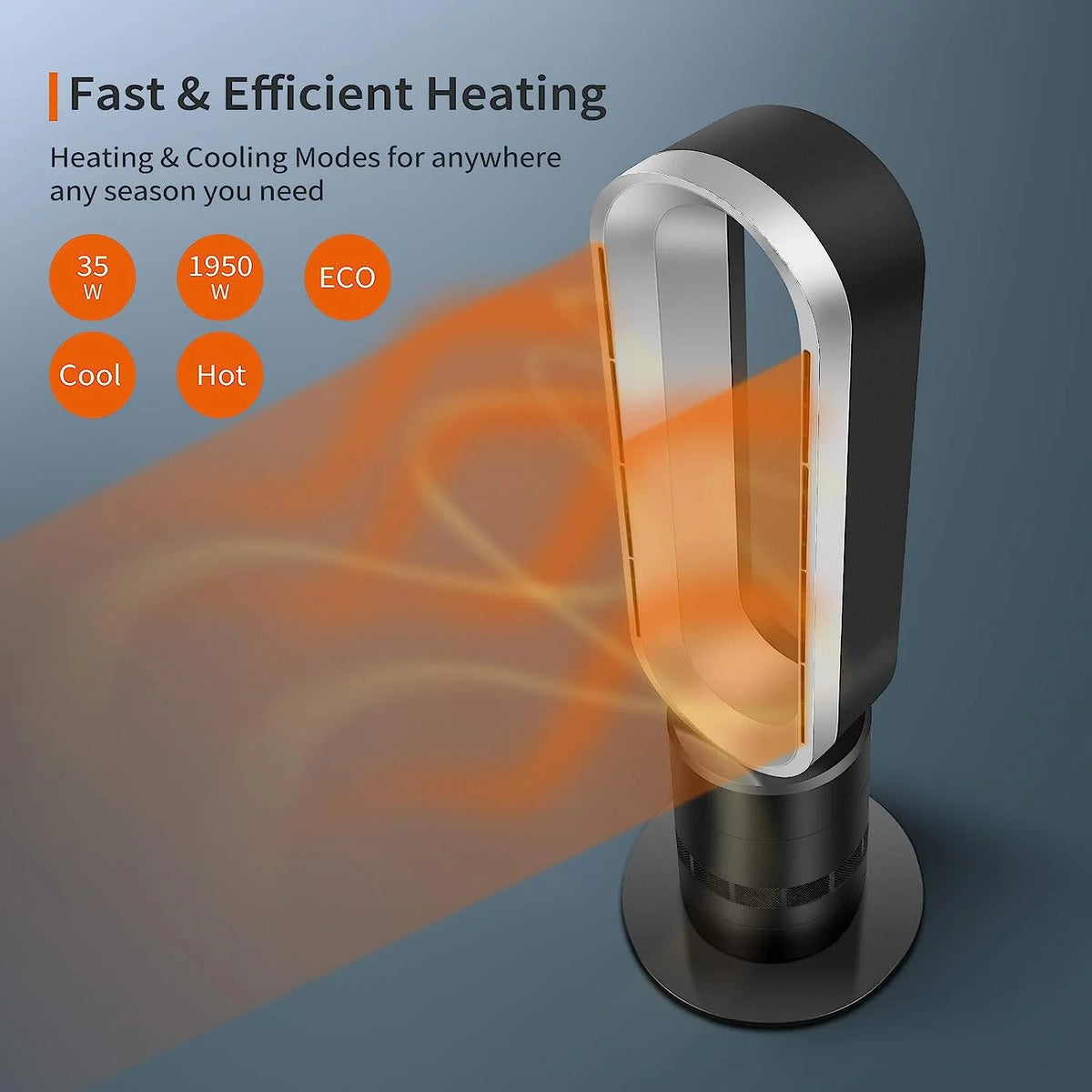 32-inch Bladeless Tower Fan Heater & Fan Combo with Remote Control N72793