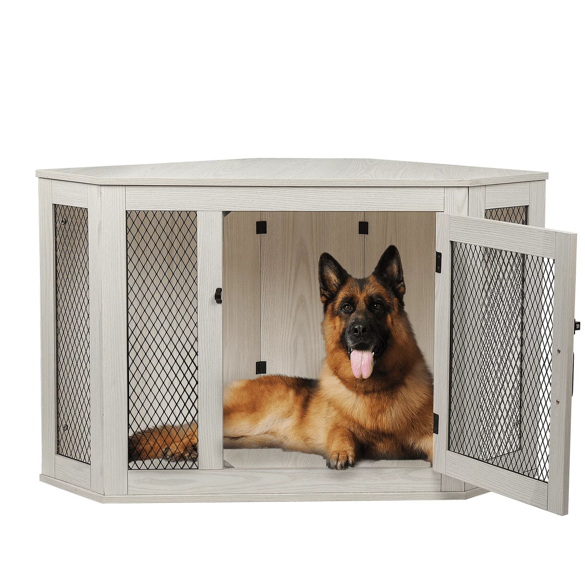 Wooden Corner Dog Crate Side Table F7728