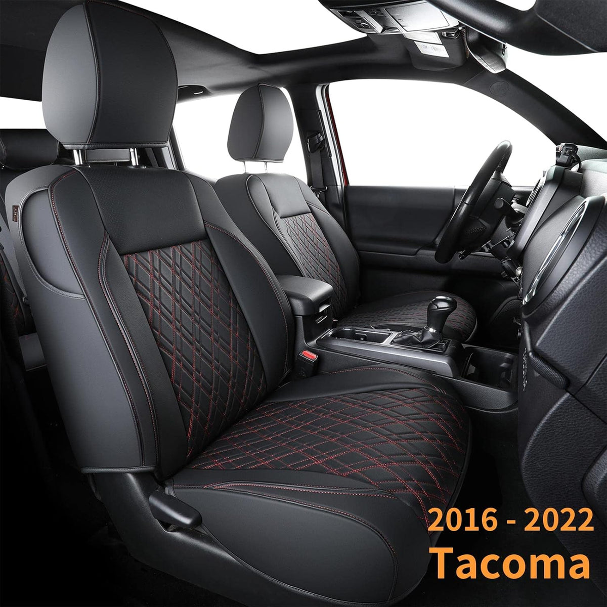 Tacoma Seat Covers Water Proof Faux Leather Front Set Black 2 pcs E2515