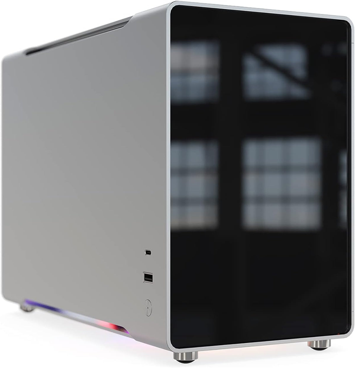 Mini ITX Aluminum Computer Case with Tempered Glass Z5181