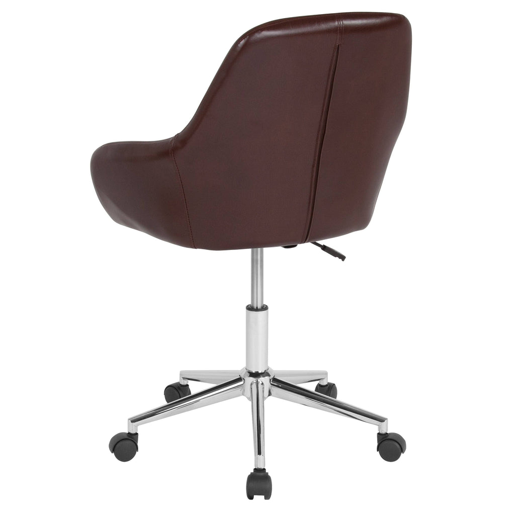 Blue Mid-Back Upholstered Swivel Chair P3585