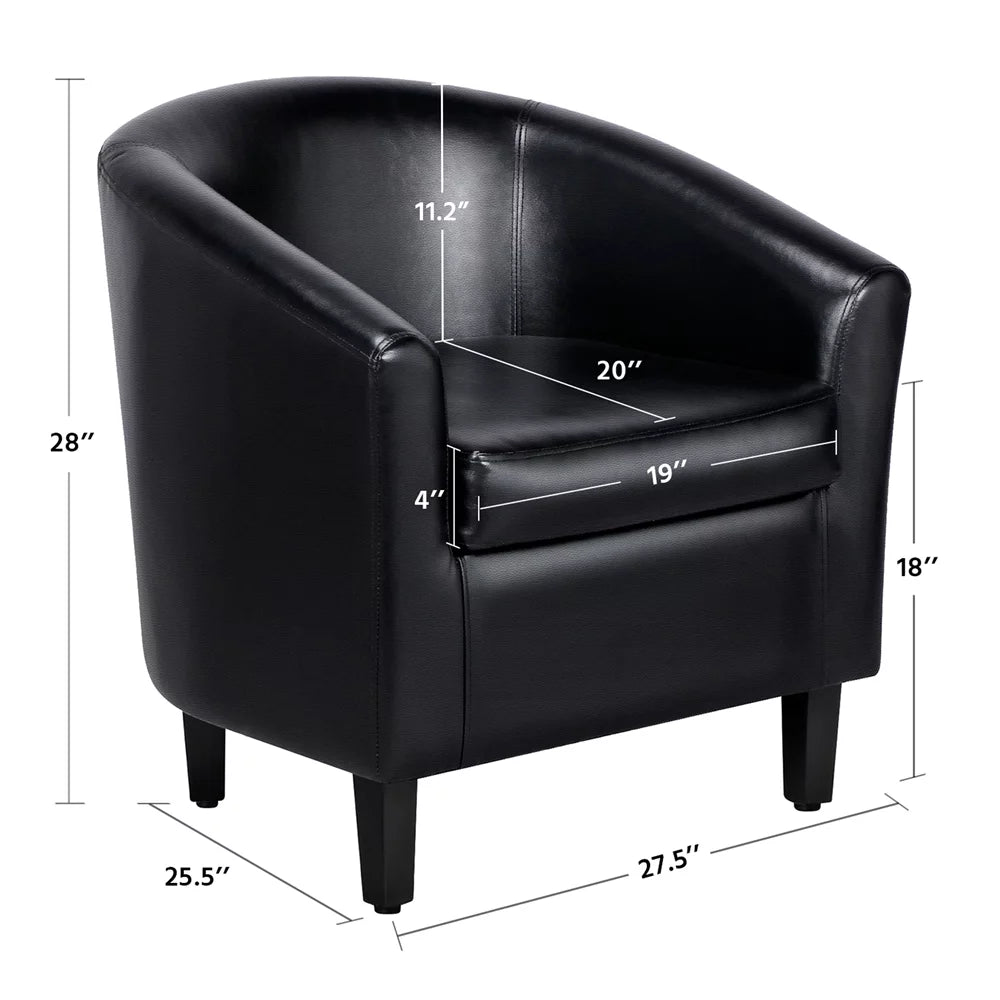 Black Faux Leather Accent Chair K59189