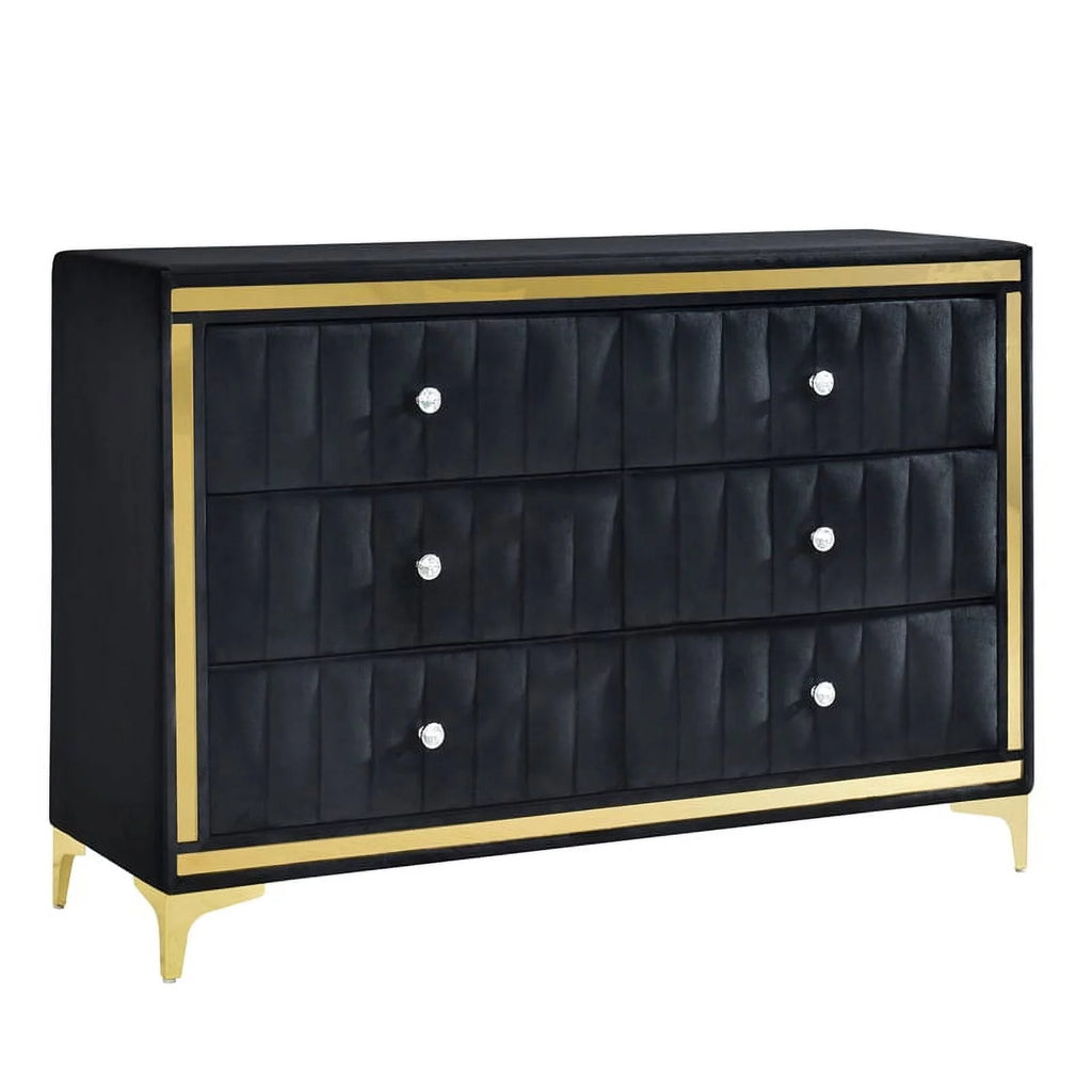 Black Velvet 6 Drawer Dresser W48377