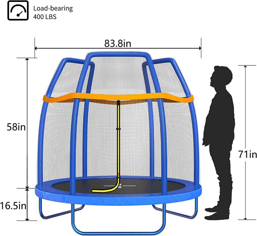 7 FT Trampoline with Enclosure Net & Safety Pad Q326854