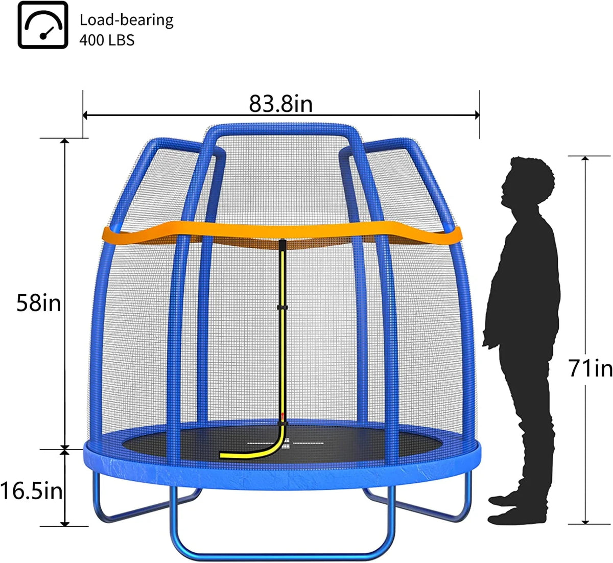 7 FT Trampoline with Enclosure Net & Safety Pad Q326854