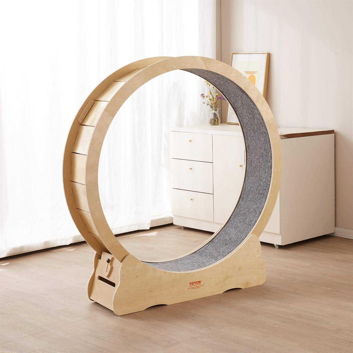 Large Cat Exercise Wheel with Detachable Carpet and Cat Teaser M267