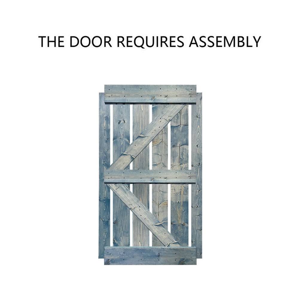 Stained Wood Sliding Barn Door with Hardware Kit C550736