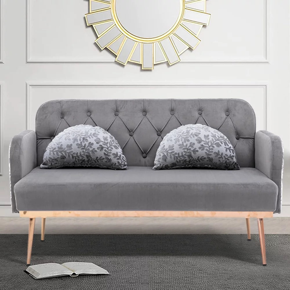 Velvet Loveseat with 2 Pillows B291