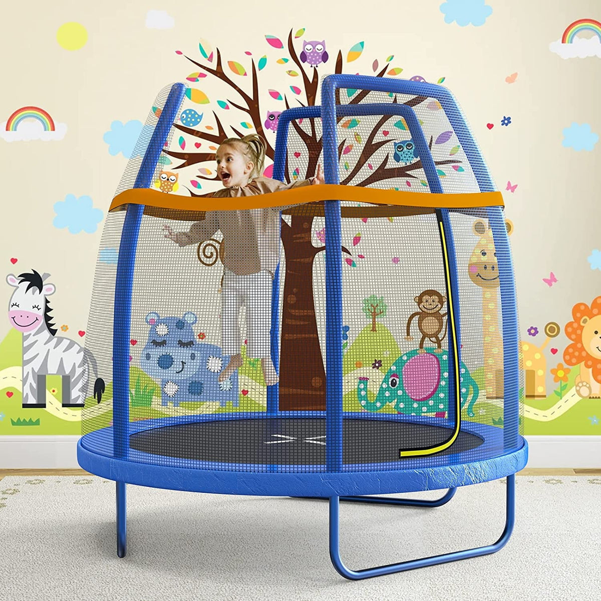 7 FT Trampoline with Enclosure Net & Safety Pad Q326854