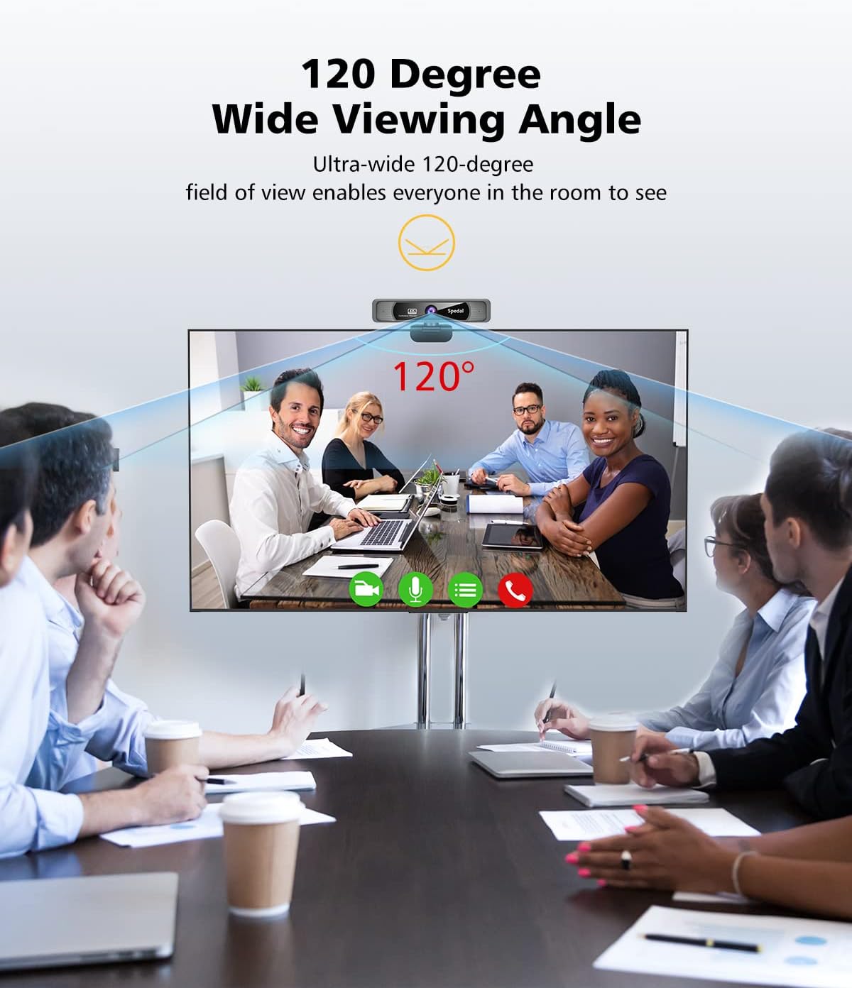 4K Wide Angle Webcam with Dual Microphones G58660