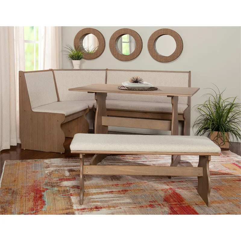 Brown Wood Corner Dining Set B778
