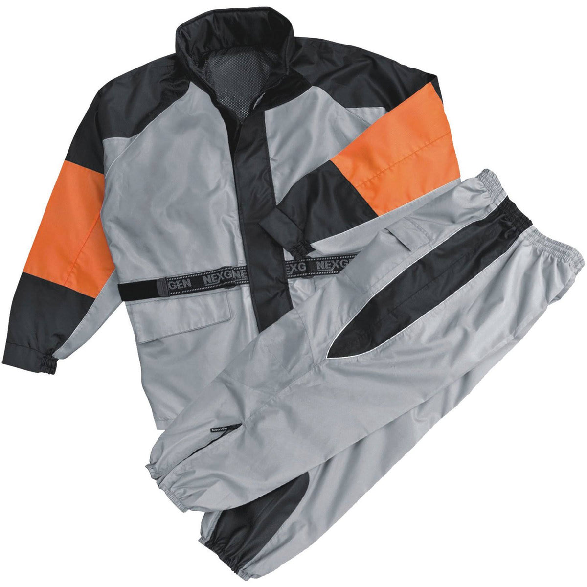 Men's Rain Suit Black Silver X-Large Q5307