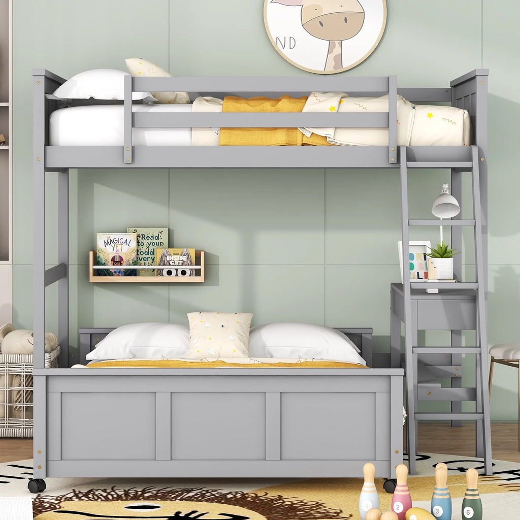 Twin Over Full Bunk Bed with Desk P136231