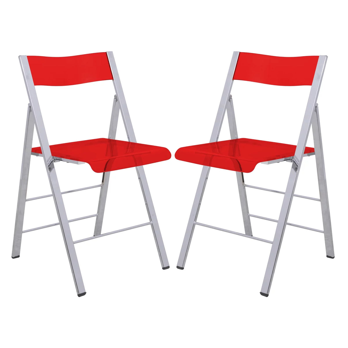 Acrylic Folding Chair Set of 2 N28086