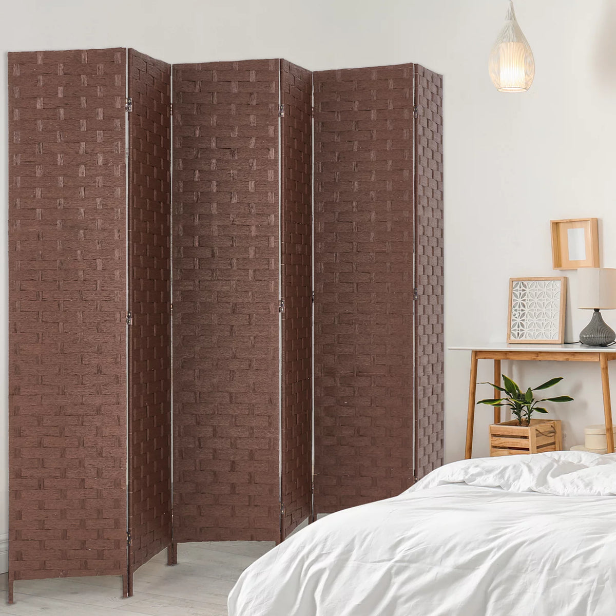 6 Panel 6 FT Tall Weave Fiber Folding Room Divider L537