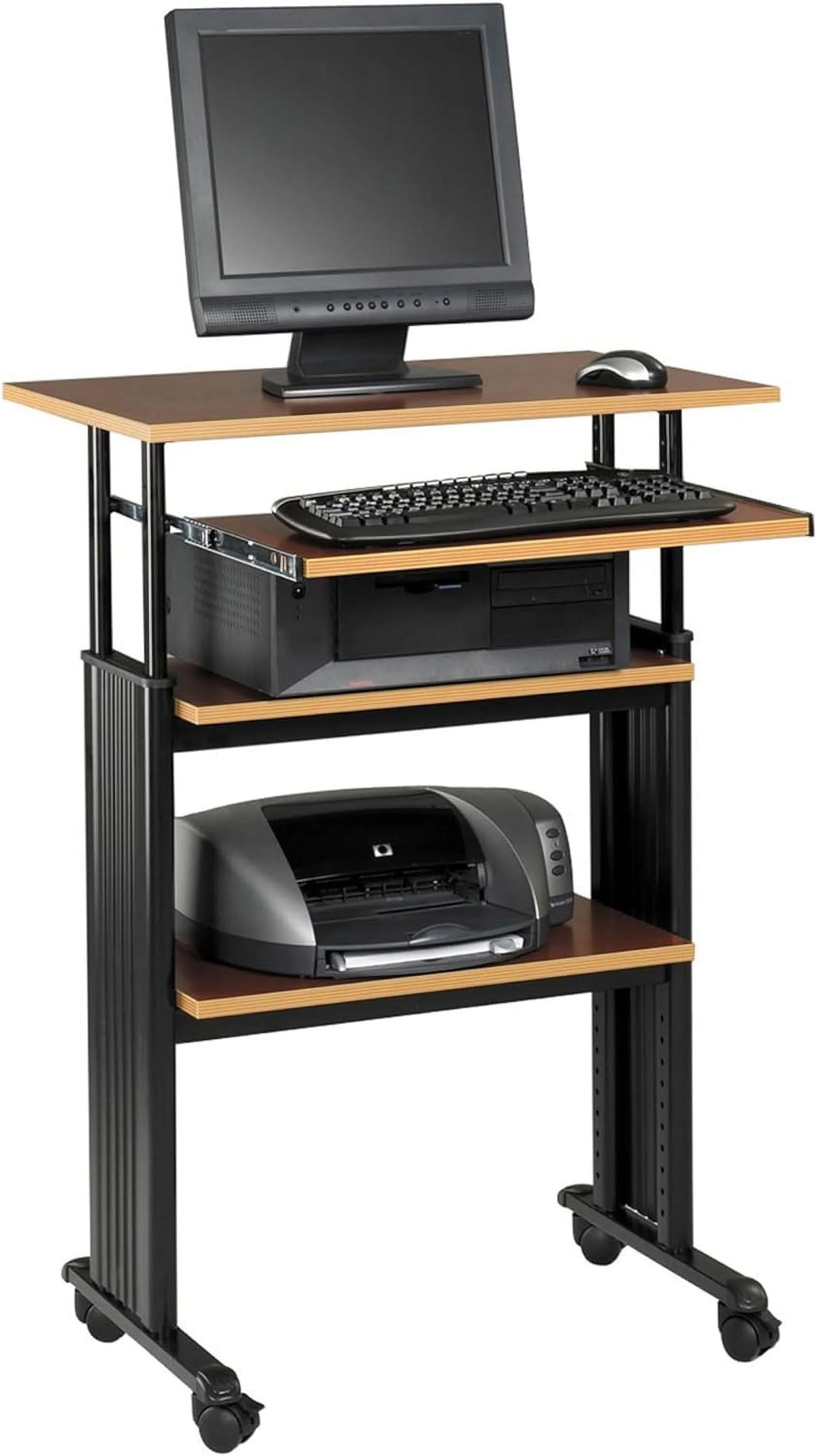 Height-Adjustable Desk with Keyboard Storage and 4 Wheels P745505