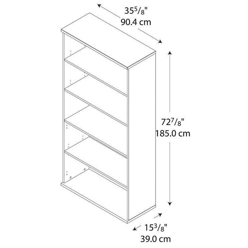 36x22 5-Shelf Mahogany Bookcase I92713